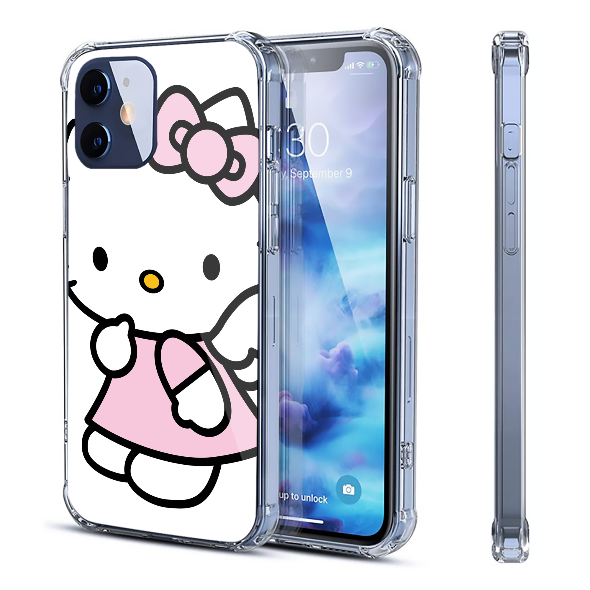 （画像用） Hello Kitty ハローキティ 【iPhone 12シリーズ対応】透明スマホケース（クリアソフトケース）